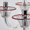 Szklany, 8-ramienny żyrandol z czerwonymi wykończeniami MW-LIGHT Elegance 483012008