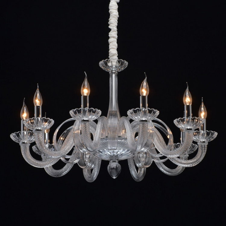Szklany, duży żyrandol na 10 żarówek Ella MW-LIGHT Elegance