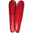 Sztućce ekologiczne w futerale Aladdin Recycled & Recyclable czerwone 10-01374-025_RE