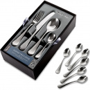 Sztućce młotkowane Honeybourne Robert Welch 24 sztuki + 6 łyżeczek do kawy HONBR1099V/30