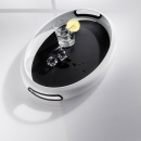 Taca duża, owalna z uchwytami i gumowym wnętrzem turkusowa Spacy Wesco 322102-54