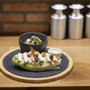 Talerz do steków 30 cm, porcelanowa imitacja czarnego łupka Basalt Revol RV-647911-2