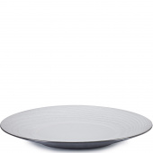 Talerz duży, płaski 31 cm, porcelanowy Revol Swell biały piasek RV-653522-2