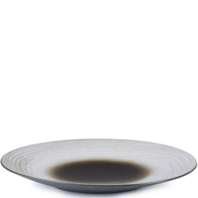 Talerz duży, płaski 31 cm, porcelanowy Revol Swell brązowy piasek RV-653524-2