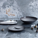 Talerz głęboki 24 cm, porcelanowy Revol Swell czarny piasek RV-653529-6