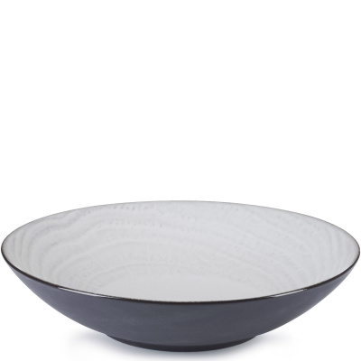 Talerz głęboki na owoce morza 24 cm, porcelanowy Revol Swell biały piasek RV-653528-6