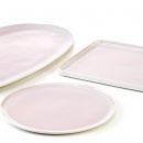 Talerz owalny - półmisek, porcelanowy, różowy Eter Verlo V-85003-6