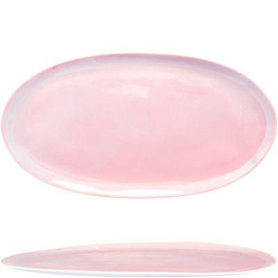 Talerz owalny - półmisek, porcelanowy, różowy Eter Verlo V-85003-6