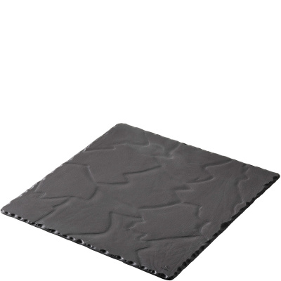 Talerz płaski 20x20 cm, porcelanowa imitacja łupka Basalt Revol RV-641007-6