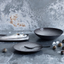 Talerz płaski, duży 28,3 cm, porcelanowy Revol Swell biały piasek RV-653519-6