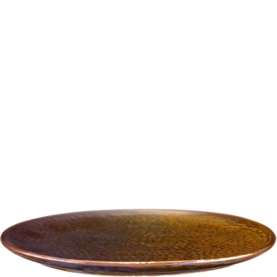 Talerz płaski z rantem, porcelanowy, postarzana miedź Fire Verlo V-83003-4