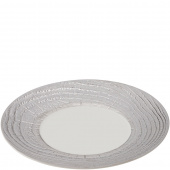 Talerz porcelanowy zdobiony srebrem Arborescence Revol kość słoniowa RV-648604-2