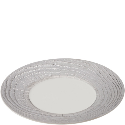 Talerz porcelanowy zdobiony srebrem Arborescence Revol kość słoniowa RV-648604-2