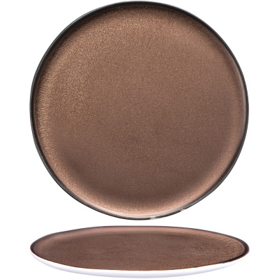 Talerzyk deserowy, porcelanowy, postarzana miedź Eter Verlo 12 cm V-85007-6