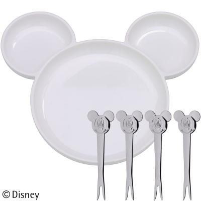 Talerzyk i cztery widelczyki do przekąsek Myszka Miki WMF Disney 1296429080