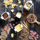 Tapas Fondue zestaw do sera i czekolady Boska 200 ml, dębowa podstawa BO-340030