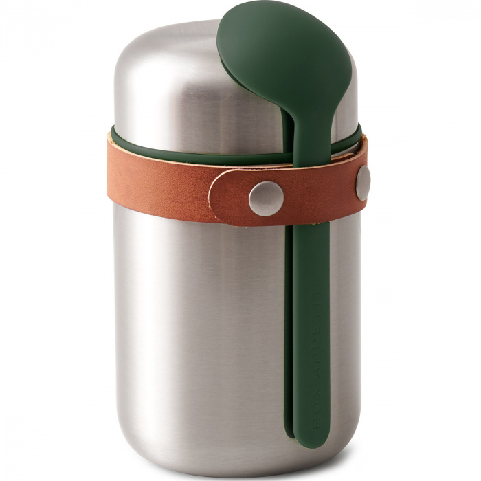 Termos obiadowy stalowy 400 ml Black Blum łyżka w kolorze oliwkowym