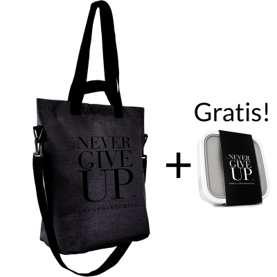 Torba Cargo Never Give Up! ciemnoszara + Gratis! Anna Lewandowska HPBA TCSL001(1)