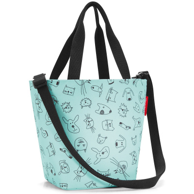 Torba na zakupy dla dzieci Reisenthel Shopper XS cats and dogs miętowa RIK4062