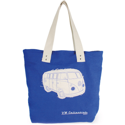 Torba na zakupy zamykana na zamek VW T1 Bus niebieska BR-BUSB15
