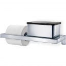 Uchwyt na papier toaletowy ze szklaną półką Blomus Menoto stal matowa B68831