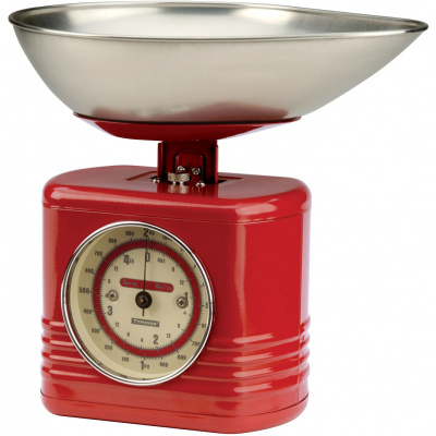 Waga kuchenna mechaniczna Vintage Typhoon czerwona 1400.064