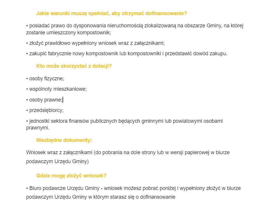 Warunki udzielania dotacji celowej w Gminie Michałowice, na przydomowy kompostownik