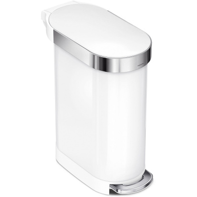 Wąski kosz na śmieci 45 Litrów biały SLIM simplehuman CW2069