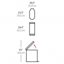 Wąski kosz na śmieci 45 Litrów stalowy SLIM simplehuman CW2044