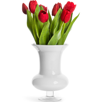 Wazon na nóżce z białego szkła Trophy Sea Sagaform 22,5 cm SF-8711671