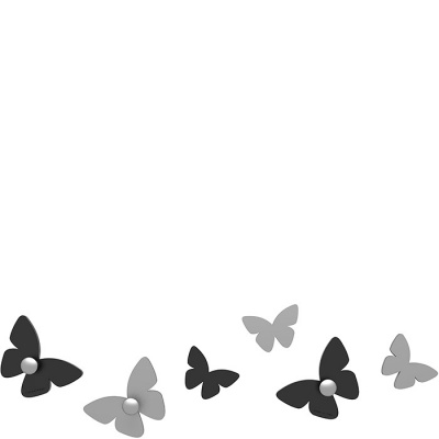 Wieszaczki ścienne Millions of Butterflies CalleaDesign czarne 50-13-2-5