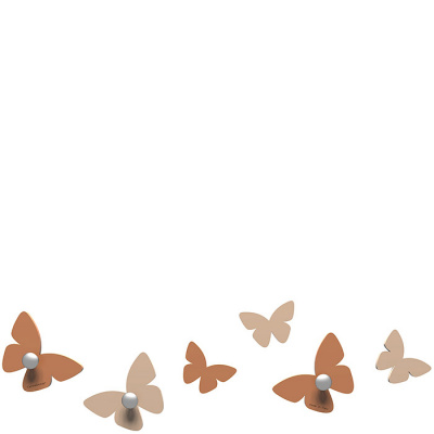 Wieszaczki ścienne Millions of Butterflies CalleaDesign jasnobrązowe 50-13-2-23