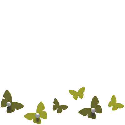 Wieszaczki ścienne Millions of Butterflies CalleaDesign oliwkowo-zielone 50-13-2-54