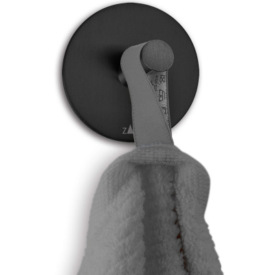 Wieszak łazienkowy czarny Duplo Zack okrągły 40447