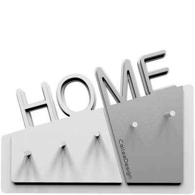 Wieszak na klucze Home CalleaDesign biały / aluminium 18-001-2