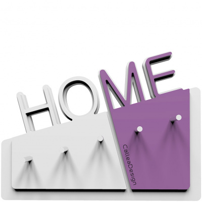 Wieszak na klucze Home CalleaDesign biały / fioletowy 18-001-73
