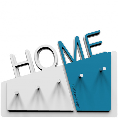 Wieszak na klucze Home CalleaDesign biały / niebieski 18-001-74
