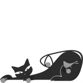 Wieszak ścienny Cat CalleaDesign czarny 53-13-1-5