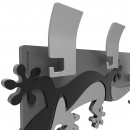 Wieszak ścienny dekoracyjny Gecko CalleaDesign jasnobrzoskwiniowy 54-13-2-22