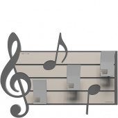 Wieszak ścienny dekoracyjny Puccini CalleaDesign szary 51-13-3-3