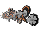 Wieszak ścienny Flowers CalleaDesign niebieski 13-005-44