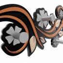 Wieszak ścienny Flowers CalleaDesign szary 13-005-3