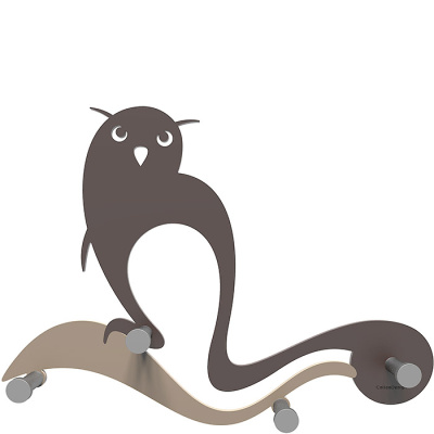 Wieszak ścienny Owl CalleaDesign czekoladowy 13-007-69
