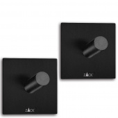 Wieszaki łazienkowe czarne Duplo Zack kwadratowe 2 sztuki 40353