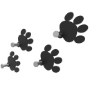 Wieszaki ścienne Cat Footprint CalleaDesign czarne 53-13-2-5