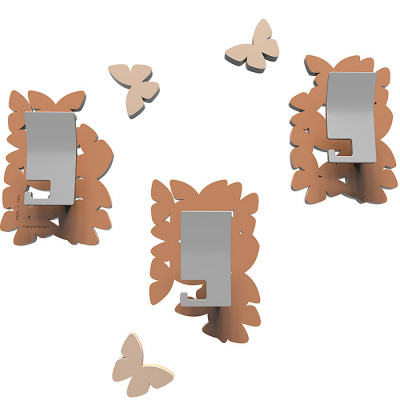Wieszaki ścienne dekoracyjne Butterflies CalleaDesign jasnobrązowe 50-13-4-23