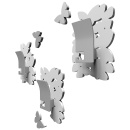 Wieszaki ścienne dekoracyjne Butterflies CalleaDesign oliwkowo-zielone 50-13-4-54