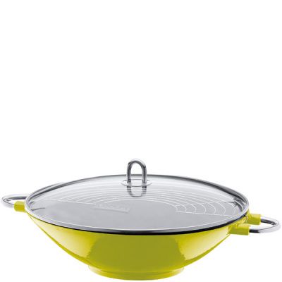 Wok Bodum Chambord ze szklaną pokrywką 37cm zielony BD-K0810-565E
