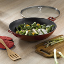 Wok ze szklaną pokrywą, emaliowane żeliwo Calido Kela 4 Litry KE-11947