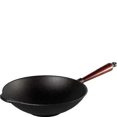 Wok żeliwny z drewnianą rączką Natural Skeppshult 30cm 0865T